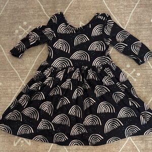 Adorable Black and White Rainbow Kids Dress